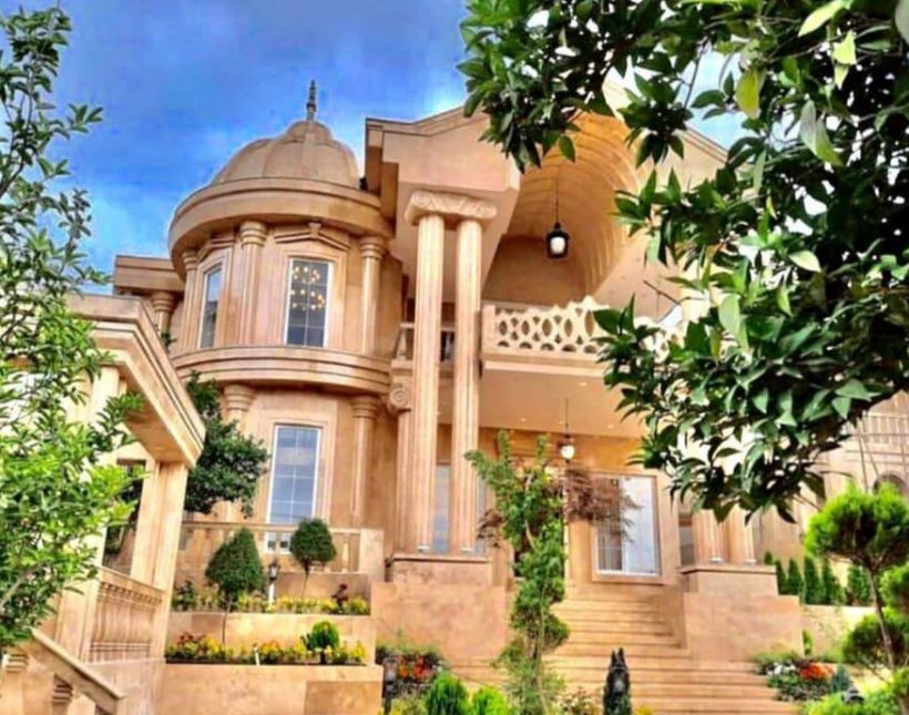 خرید ویلا کاخ نما سنگ 450 متری با استخر و روف سند دار | ۴۵۰ متر