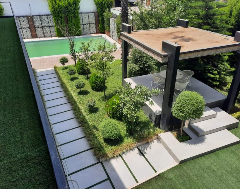 فروش ویلا دوبلکس نما مدرن با حیاط سازی سر سبز | 350 متر