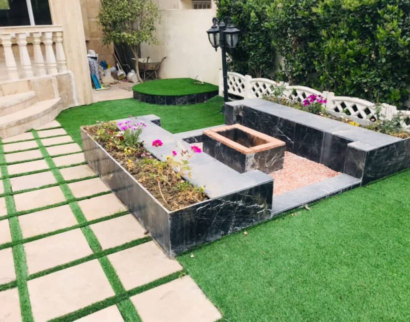 ویلا کاخ نما سنگ با حیاط سازی سرسبز | 340 متر