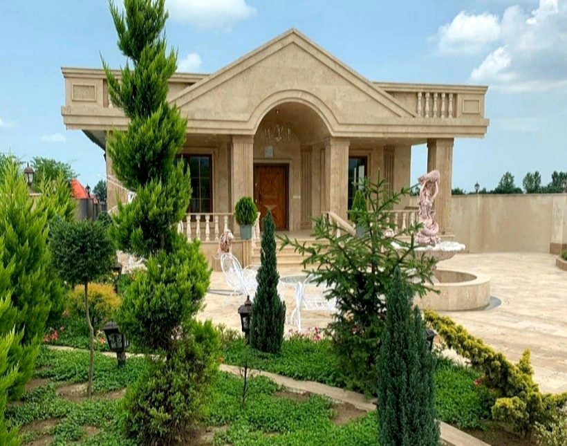 ویلا نما سنگ جنگلی 300 متری استخر دار سند تک برگ | ۳۰۰ متر