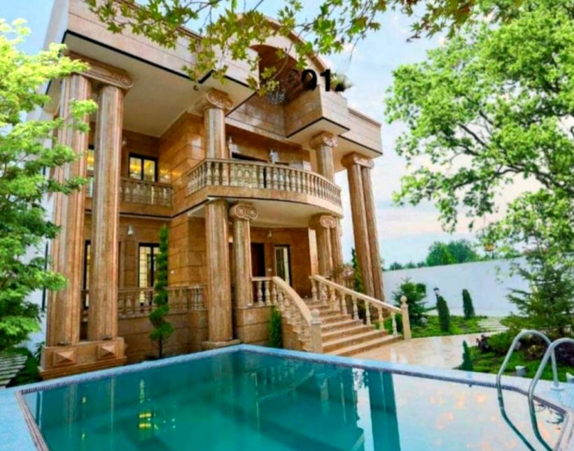 خرید کاخ ویلا نما سنگ 350 متری استخر دار دامنه جنگل | ۳۵۰ متر