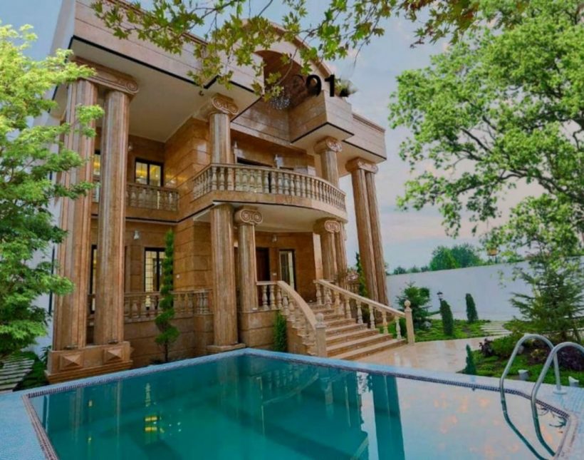 خرید ویلا تریبلکس نما سنگ استخر دار ۴۴۰ متر زمین | ۴۴۰ متر